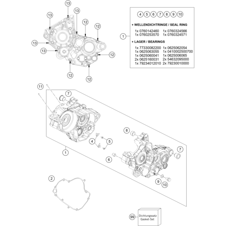CARTER MOTEUR HUSQVARNA 125 TE 2025